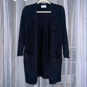 Old Navy Long Open Front Marled Cardigan - Blackjack, Size L (10/12)